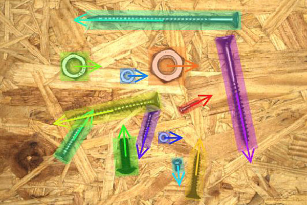 image of detected screws with orientation