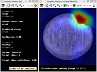 click to enlarge A screenshot of a heatmap in HALCON shows a anomaly on a pill