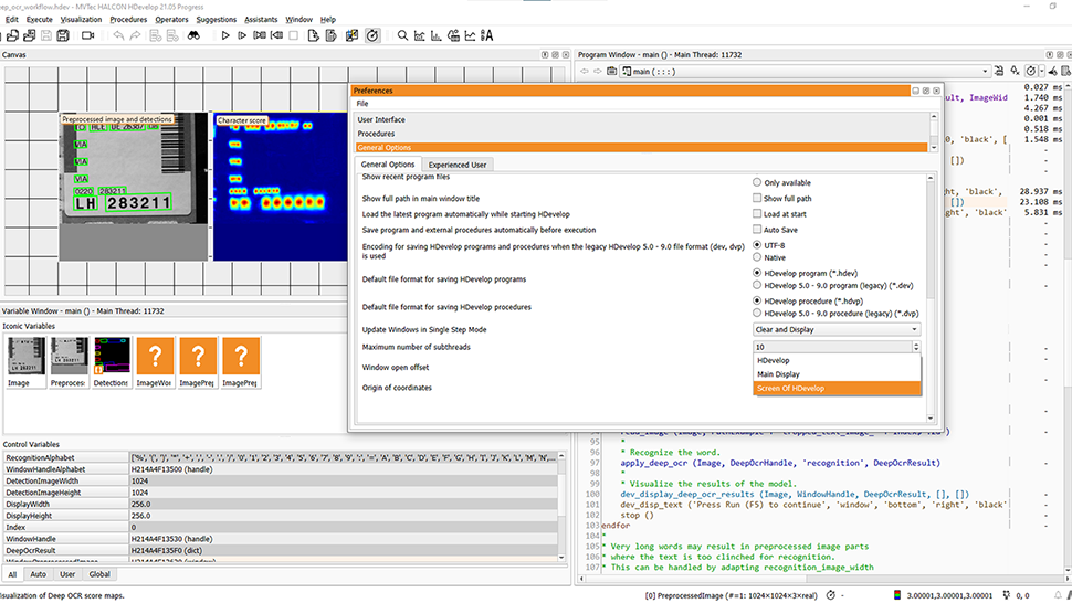Working with HDevelop