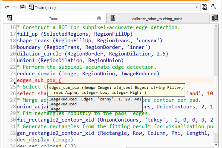 HDevelop - Program Window