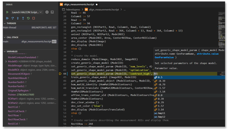 Edit and optimize scripts in real time with "Edit & Continue" HDevelopEVO Edit and continue