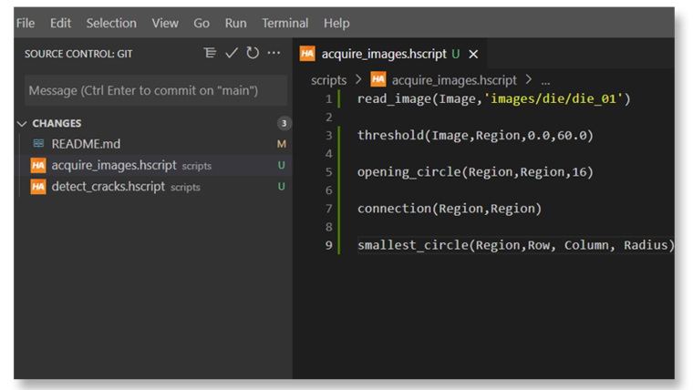 HDevelopEVO version control via Git